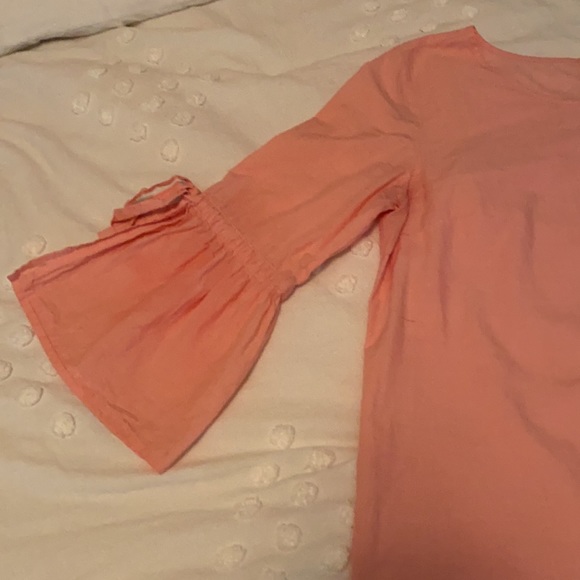 J. Crew Pink Bell Sleeve Top - Picture 3 of 3